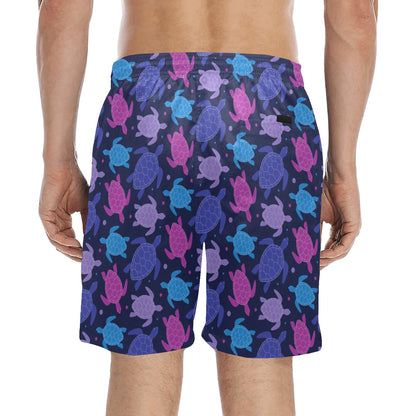 Sea Turtle Print Design LKS309 Men's Swim Trunks Beach Shorts