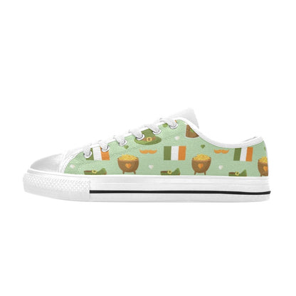 St Patricks Day Print Design LKS302 Women's White Low Top Shoes