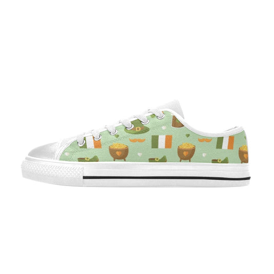 St Patricks Day Print Design LKS302 Women's White Low Top Shoes