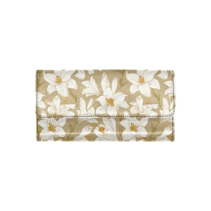 Lily Pattern Print Design LY07 Women's Trifold Wallet