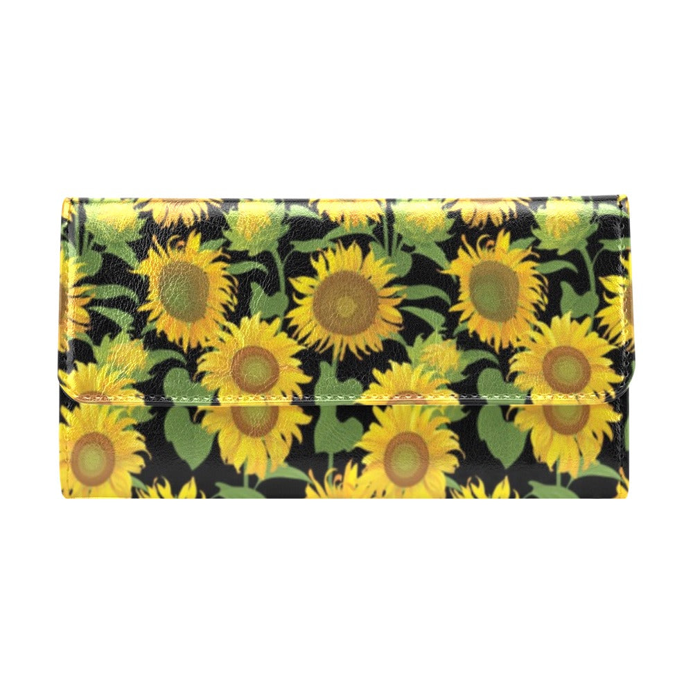 Sunflower Print Design LKS302 Women's Trifold Wallet