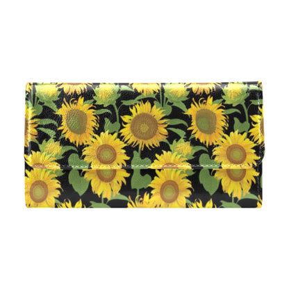 Sunflower Print Design LKS302 Women's Trifold Wallet