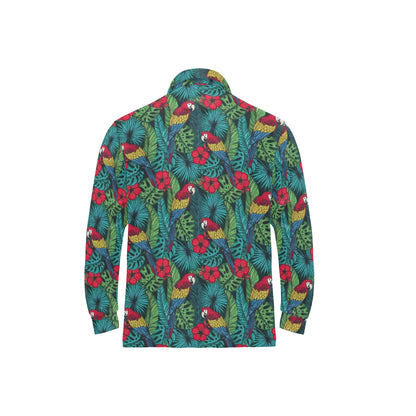 Parrot Pattern Print Design A05 Long Sleeve Polo Shirt For Men's