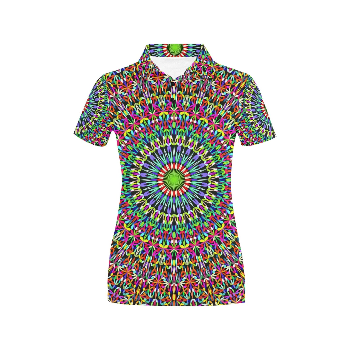 Bohemian Colorful Style Print Women's Polo Shirt