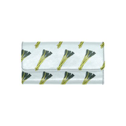 Leek Pattern Print Design 03 Women's Trifold Wallet