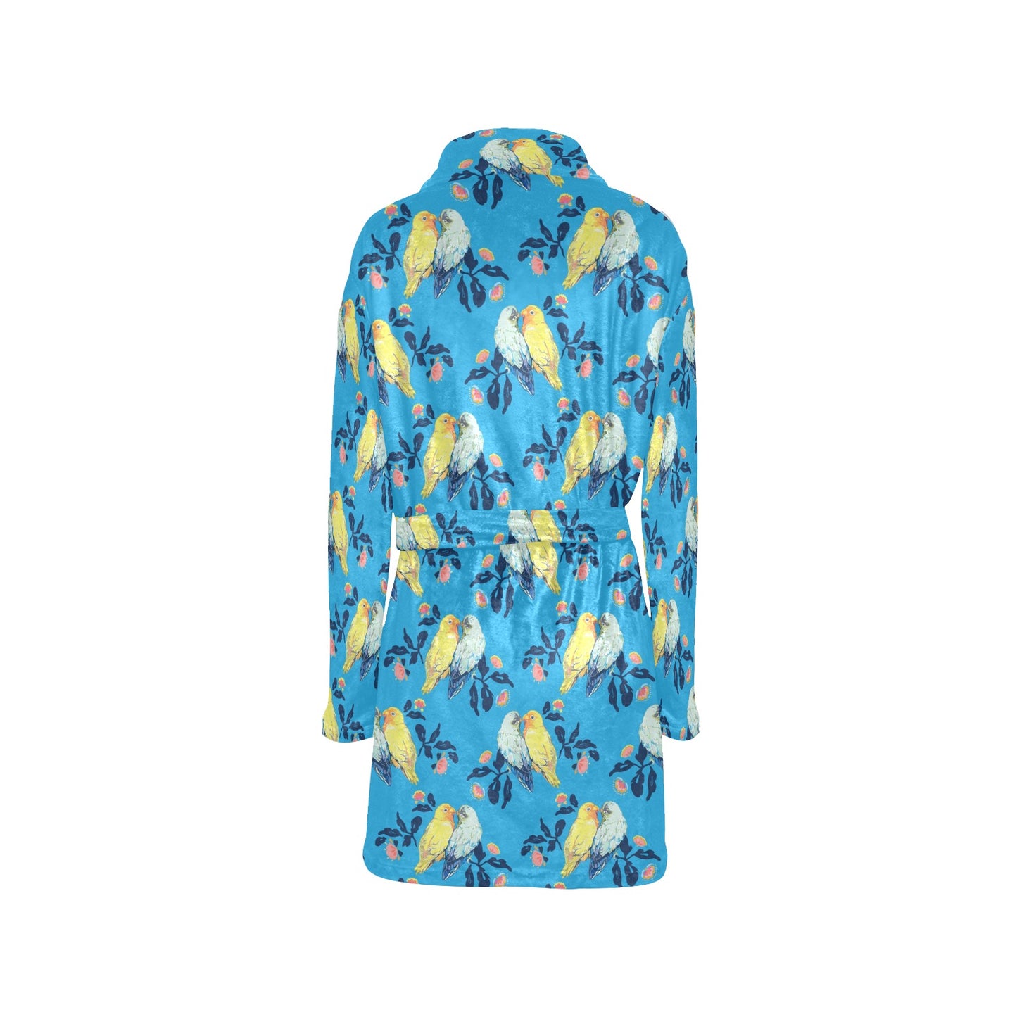Lovebird Pattern Print Design 03 Women's Fleece Robe