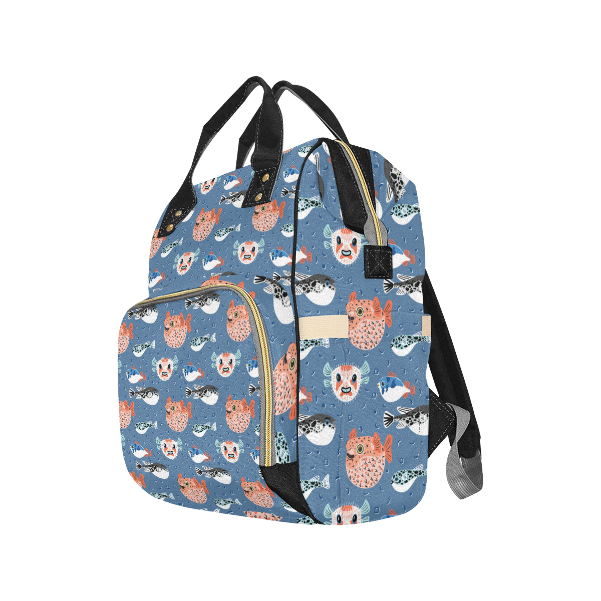 Fugu Pattern Print Design 02 Diaper Bag Backpack