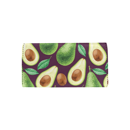 Avocado Pattern Print Design AC08 Women's Trifold Wallet