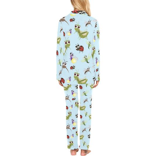 Ladybug Pattern Print Design 01 Women's Long Pajama Set