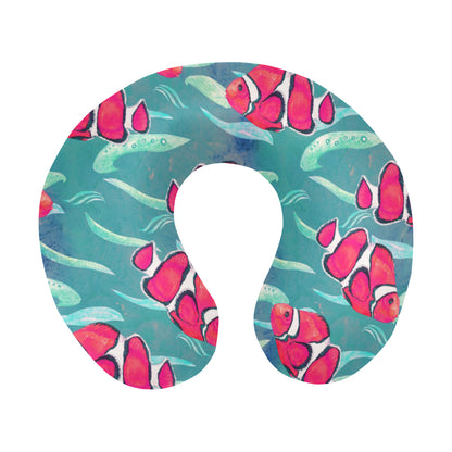Clownfish Pattern Print Design 02 U-Shaped Travel Neck Pillow