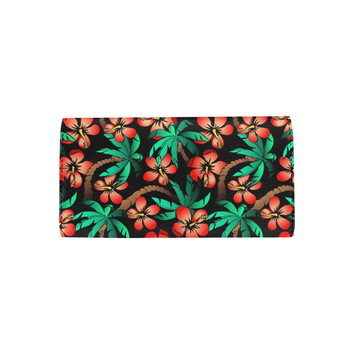 Hawaiian Themed Pattern Print Design H022 Women's Trifold Wallet