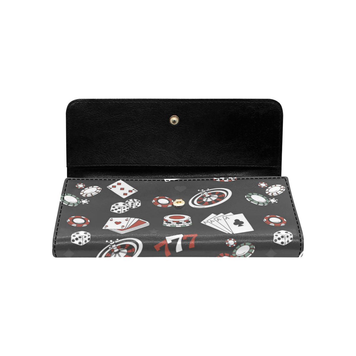 Casino Pattern Print Design 02 Women's Trifold Wallet