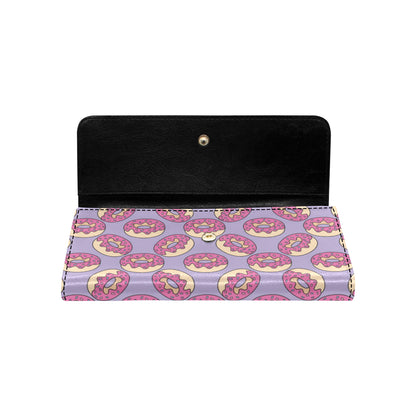 Donut Pattern Print Design DN015 Women's Trifold Wallet