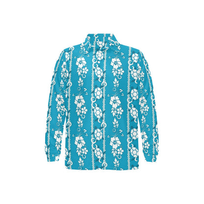 Hawaiian Themed Pattern Print Design H025 Long Sleeve Polo Shirt For Men's