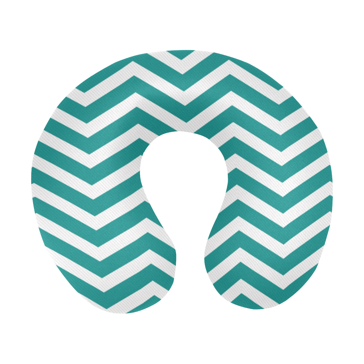 Chevron Teal Pattern Print Design 02 U-Shaped Travel Neck Pillow