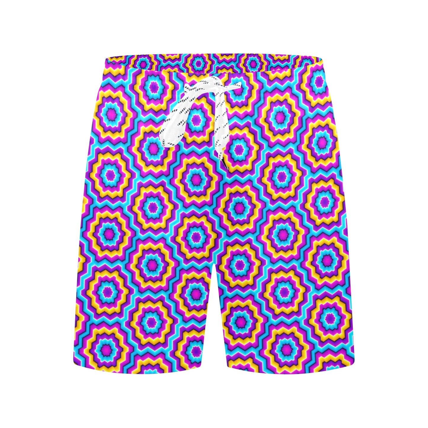 Optical illusion Techno Movement Men's Swim Trunks Beach Shorts