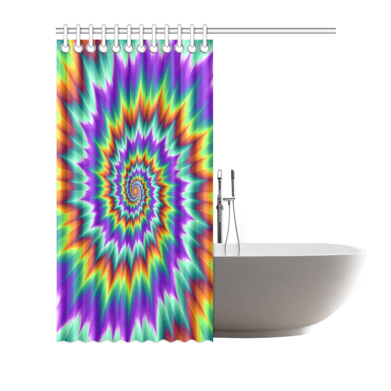 Optical illusion Pulsing fiery spirals Shower Curtain