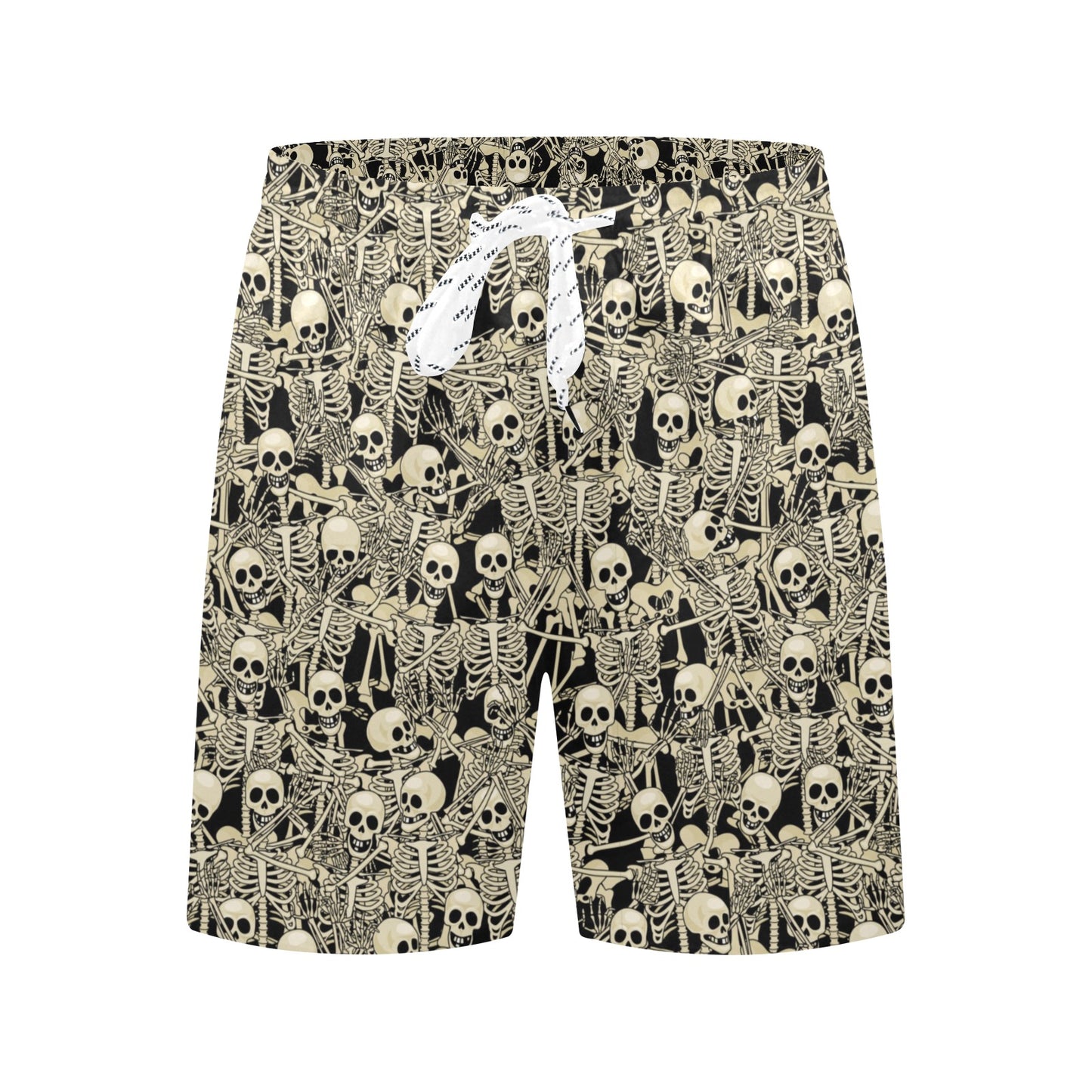 Skeleton Design Print Men's Swim Trunks Beach Shorts