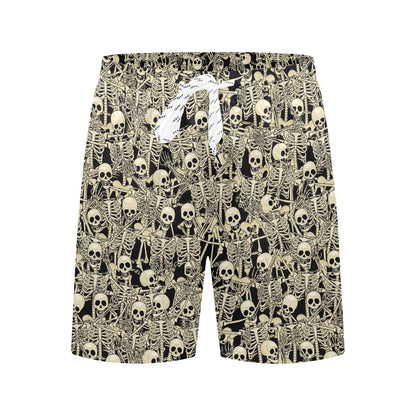 Skeleton Design Print Men's Swim Trunks Beach Shorts