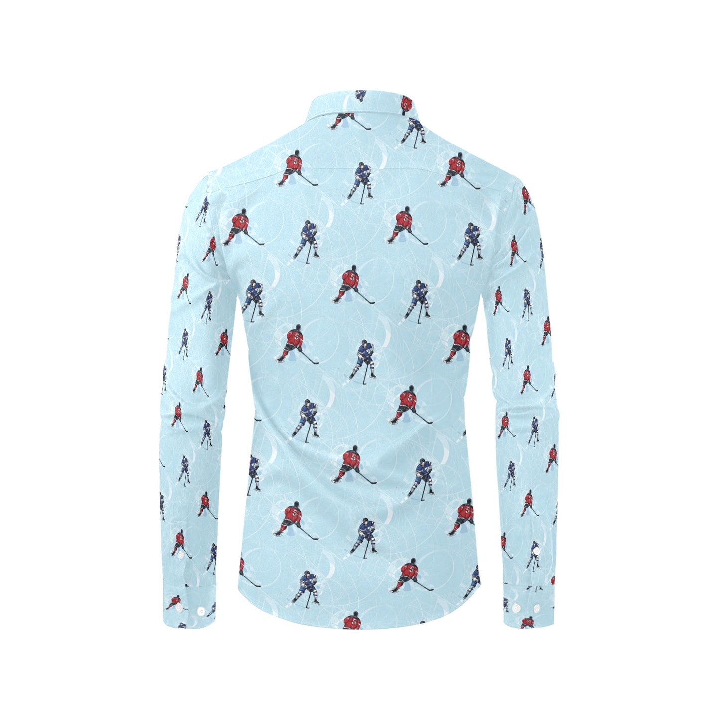 Hockey Player Print Design LKS302 Men's Long Sleeve Dress Shirt