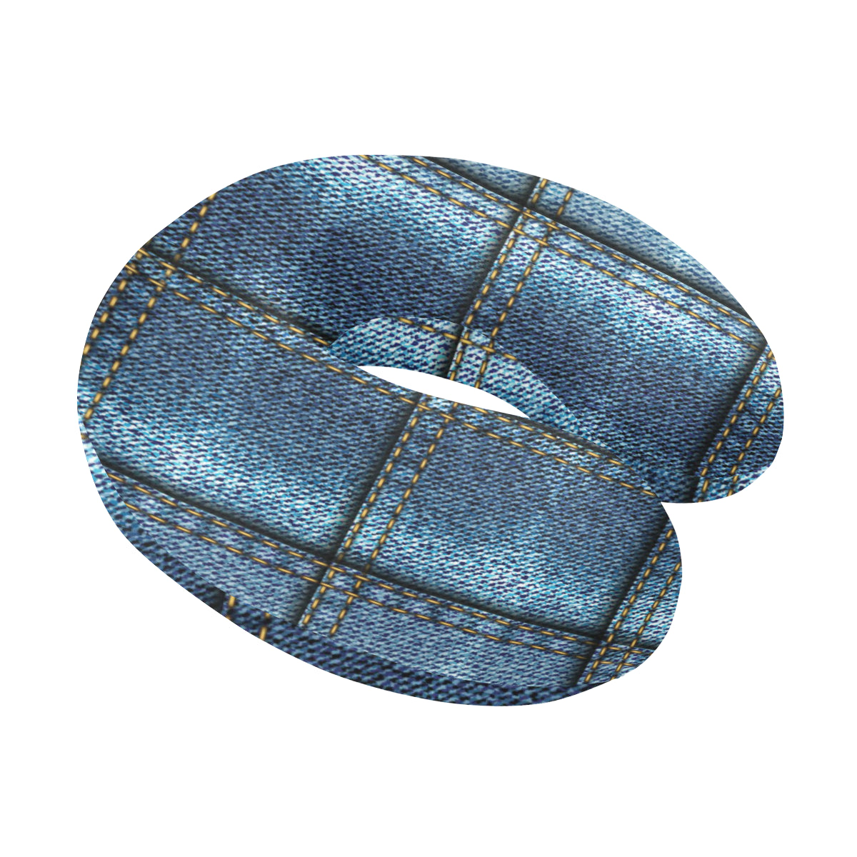 Jean Patchwork Pattern Print Design 02 U-Shaped Travel Neck Pillow