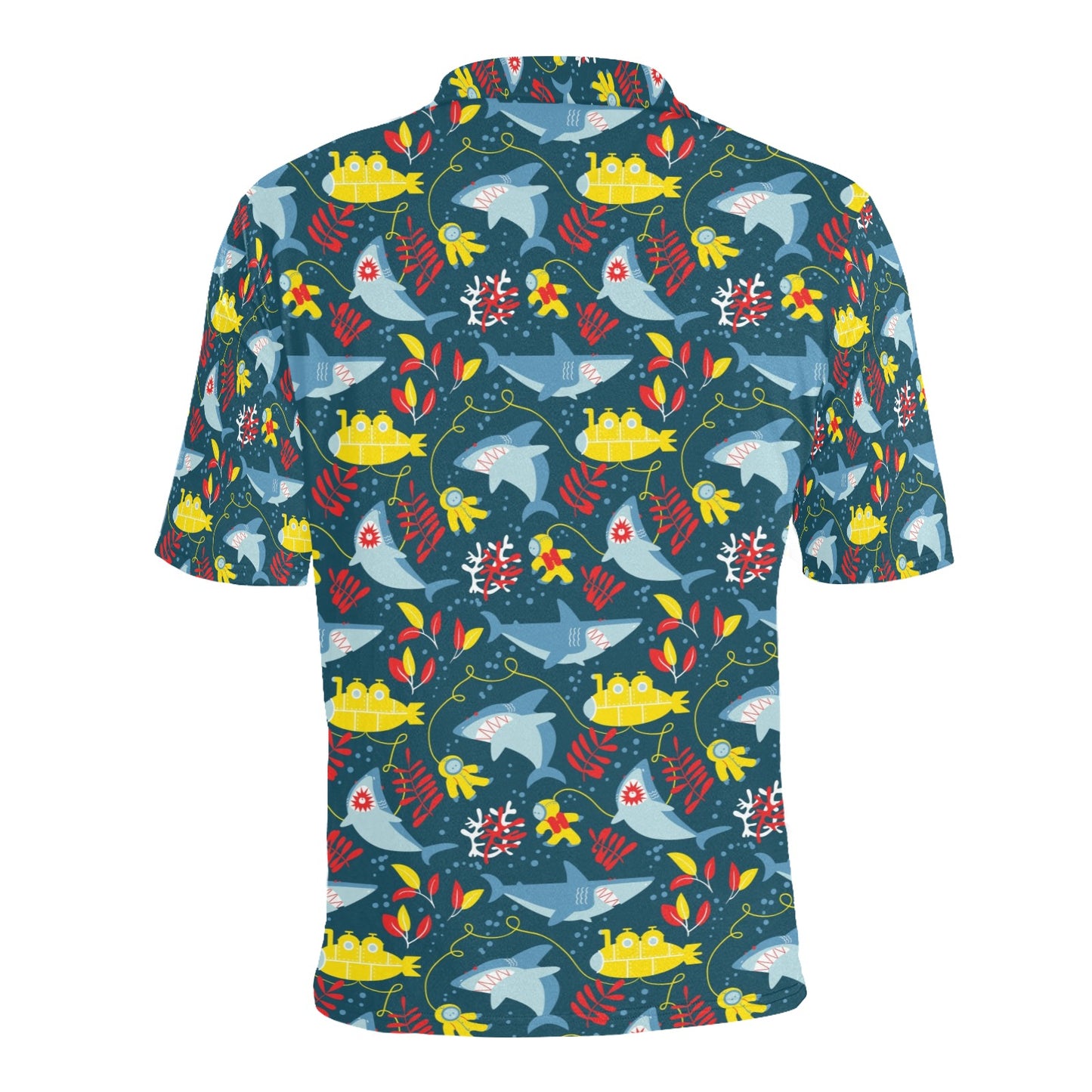 Scuba With Sharks Print Design LKS303 Men Polo Shirt