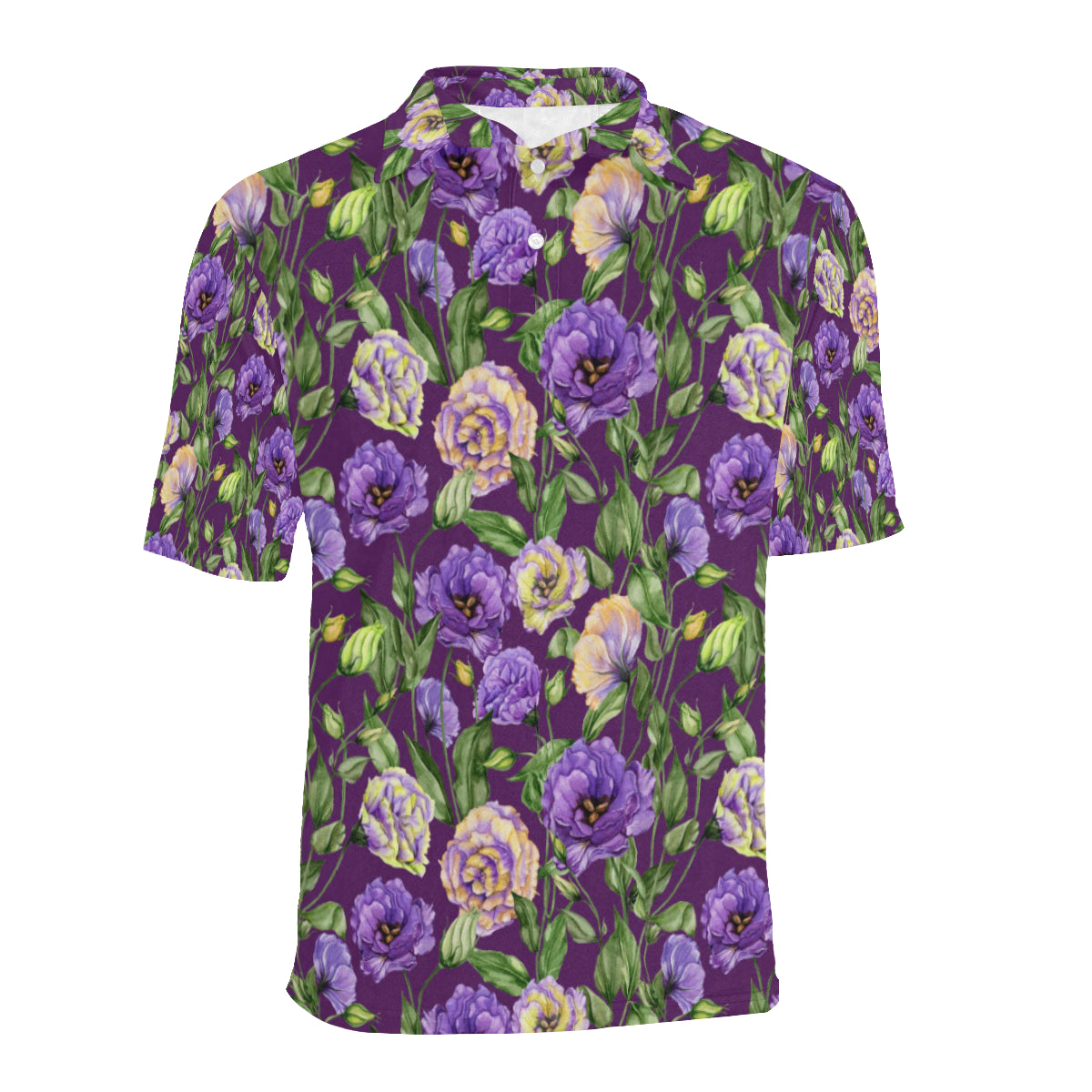 Lisianthus Pattern Print Design LT03 Men Polo Shirt
