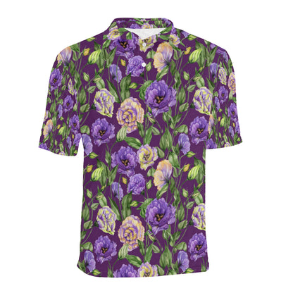 Lisianthus Pattern Print Design LT03 Men Polo Shirt