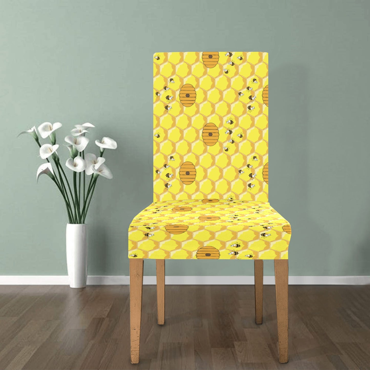 Honey Bee Print Design LKS303 Dining Chair Slipcover