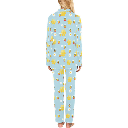 Bee Cute Print Design LKS304 Women's Long Pajama Set