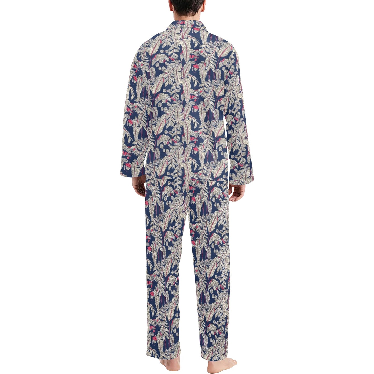 Bird Of Paradise Pattern Print Design 03 Men's Long Pajama Set