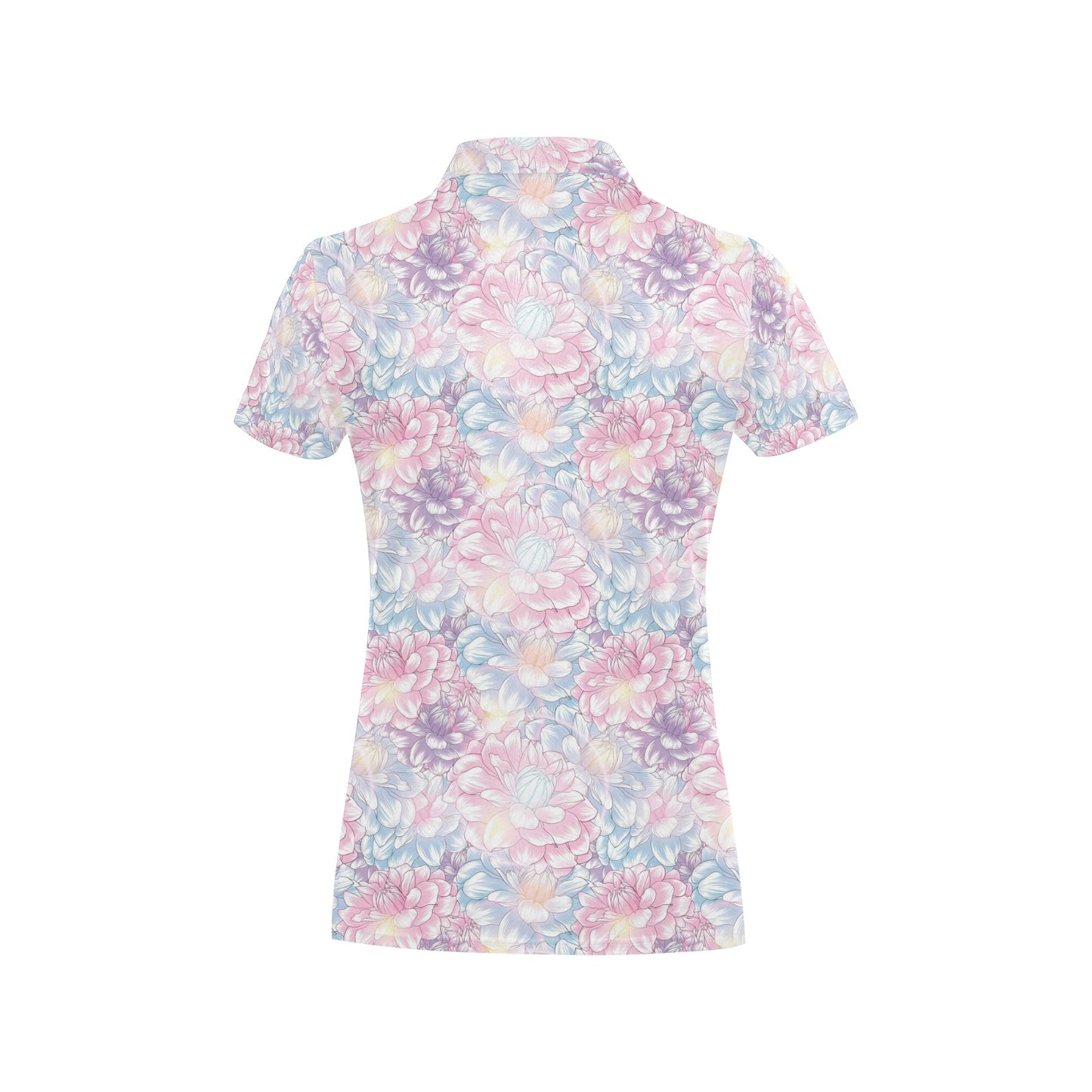 Dahlia Pattern Print Design 01 Women's Polo Shirt