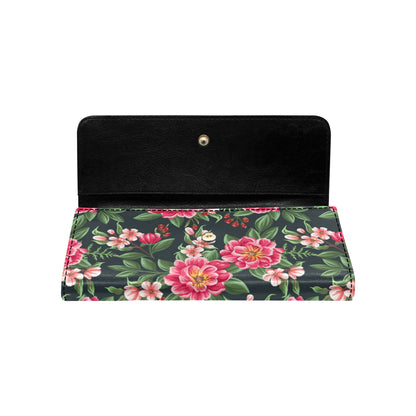 Summer Floral Pattern Print Design SF06 Women's Trifold Wallet