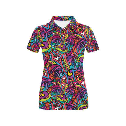 Trippy Print Design LKS302 Women's Polo Shirt