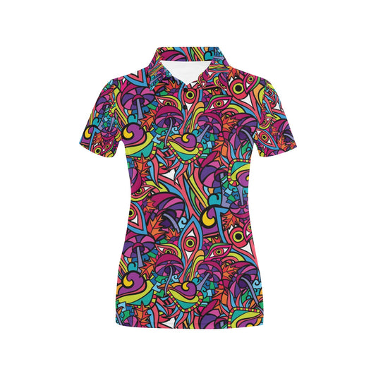 Trippy Print Design LKS302 Women's Polo Shirt