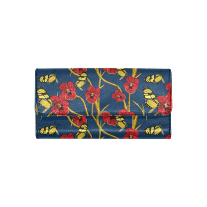 Pansy Pattern Print Design A01 Women's Trifold Wallet