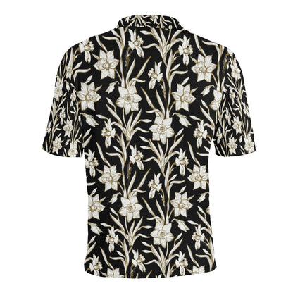 Daffodils Pattern Print Design DF06 Men Polo Shirt