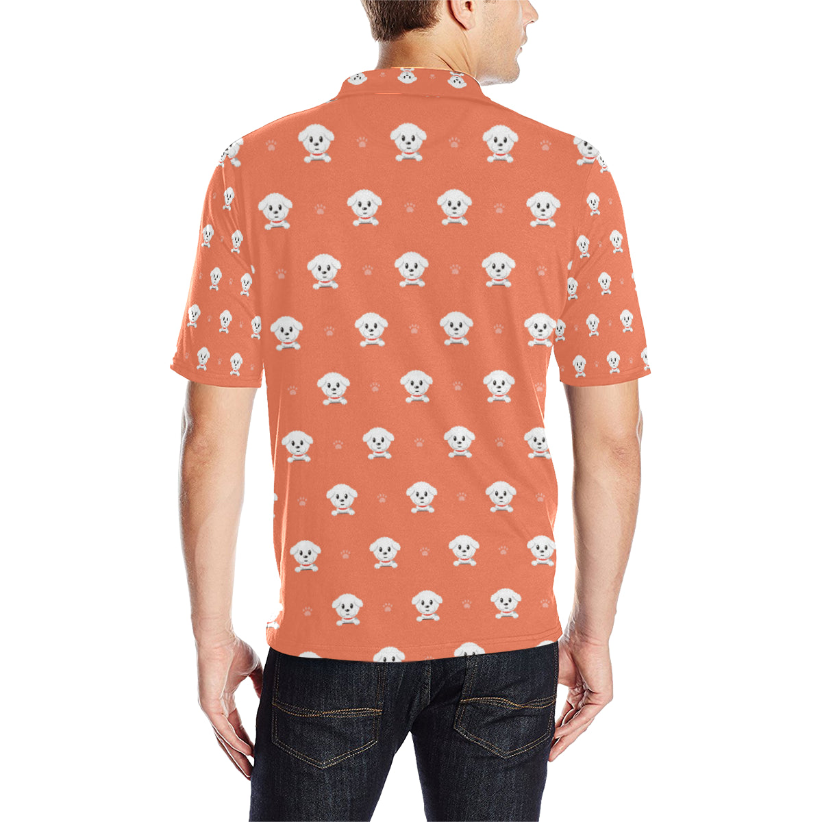 Bichons Frise Pattern Print Design 02 Men Polo Shirt