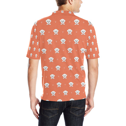 Bichons Frise Pattern Print Design 02 Men Polo Shirt