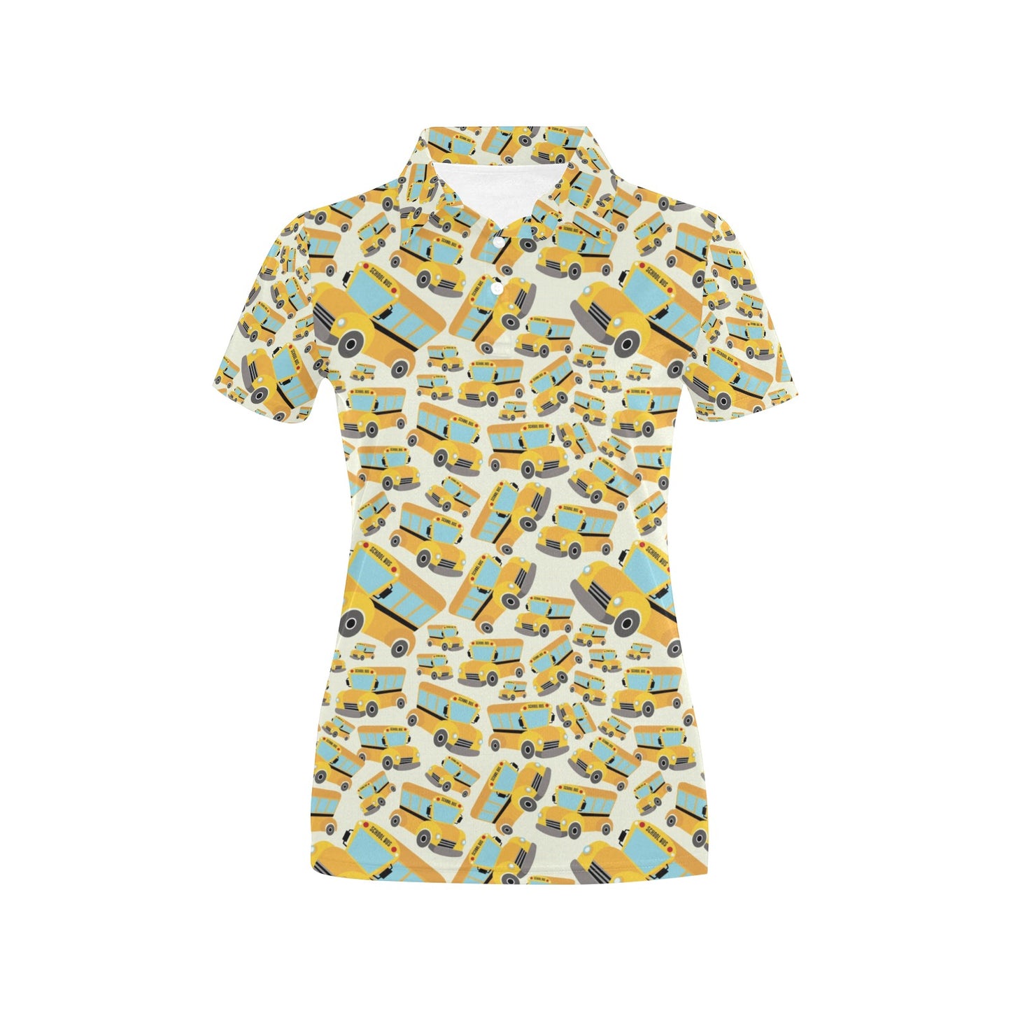 School Bus Print Design LKS301 Women's Polo Shirt