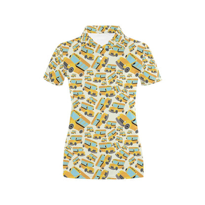 School Bus Print Design LKS301 Women's Polo Shirt