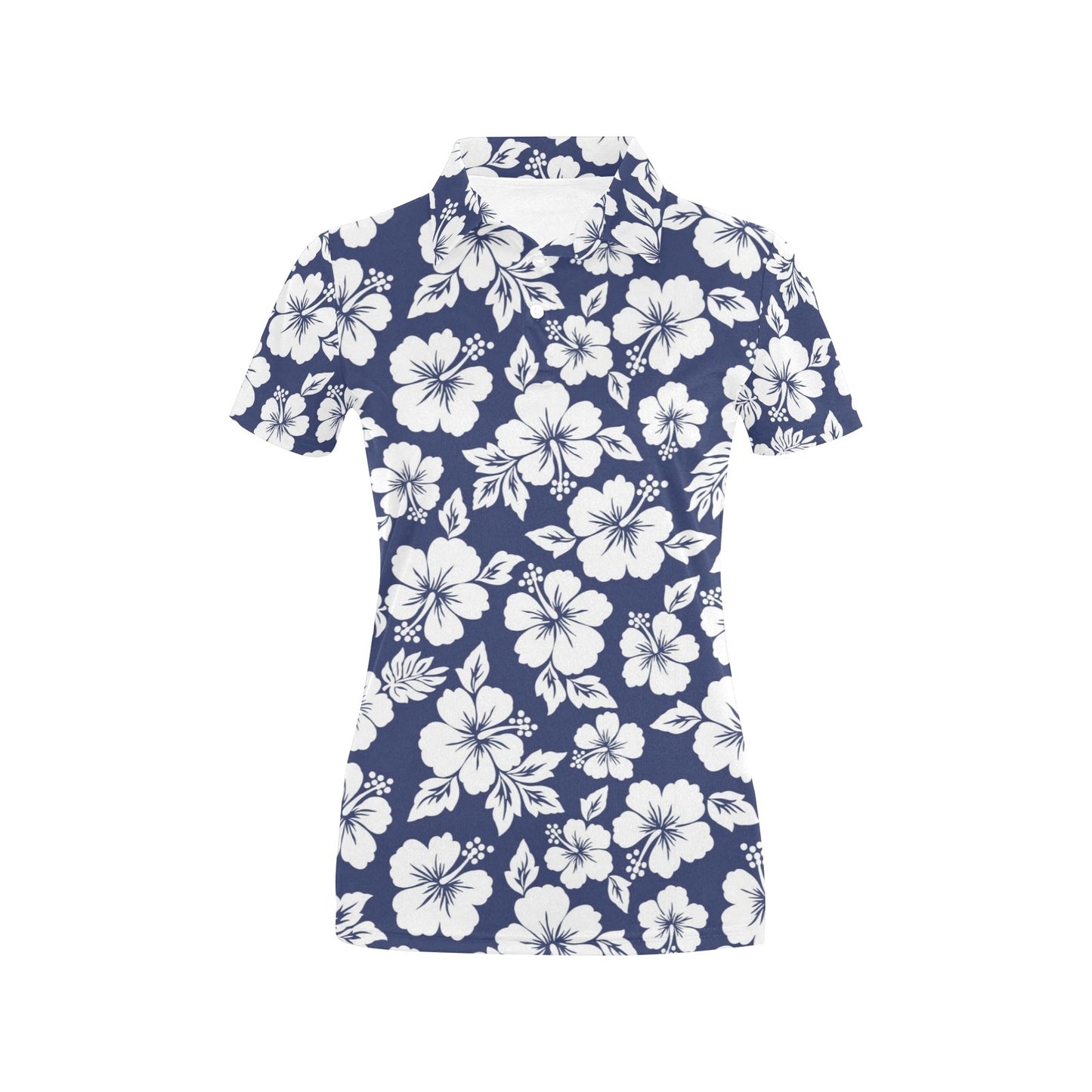 Hibiscus Pattern Print Design HB012 Women's Polo Shirt