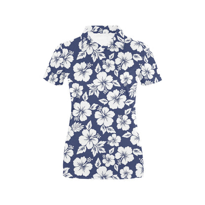 Hibiscus Pattern Print Design HB012 Women's Polo Shirt