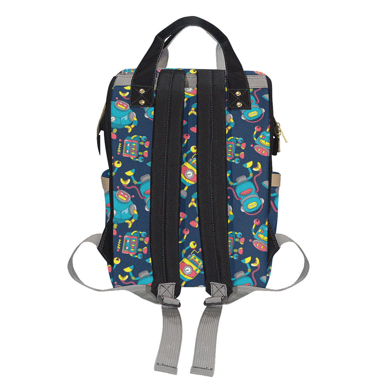 Robot Pattern Print Design A05 Diaper Bag Backpack