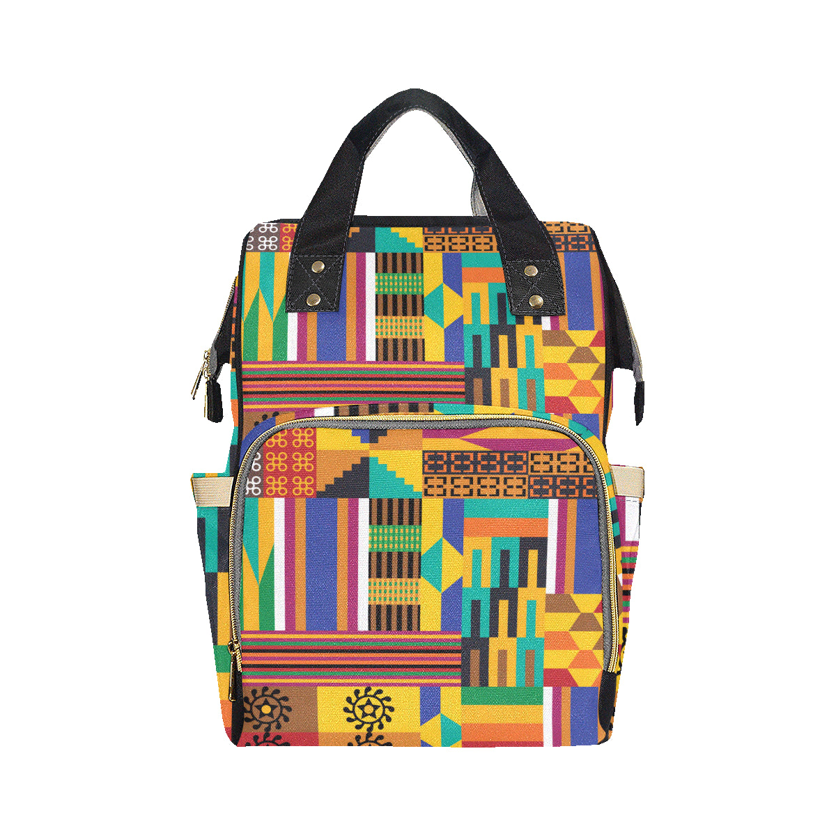 Kente Pattern Print Design 03 Diaper Bag Backpack