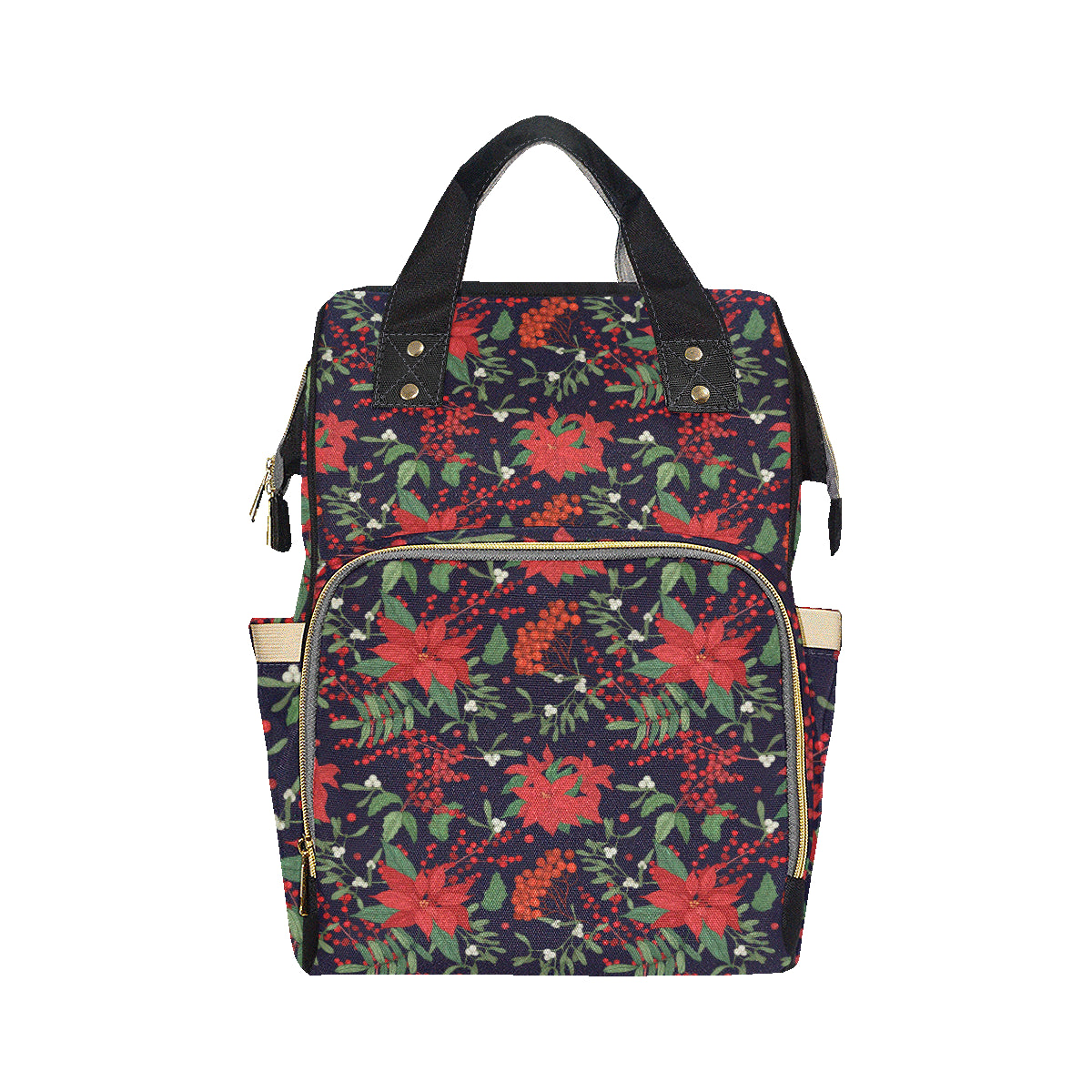 Poinsettia Pattern Print Design POT02 Diaper Bag Backpack