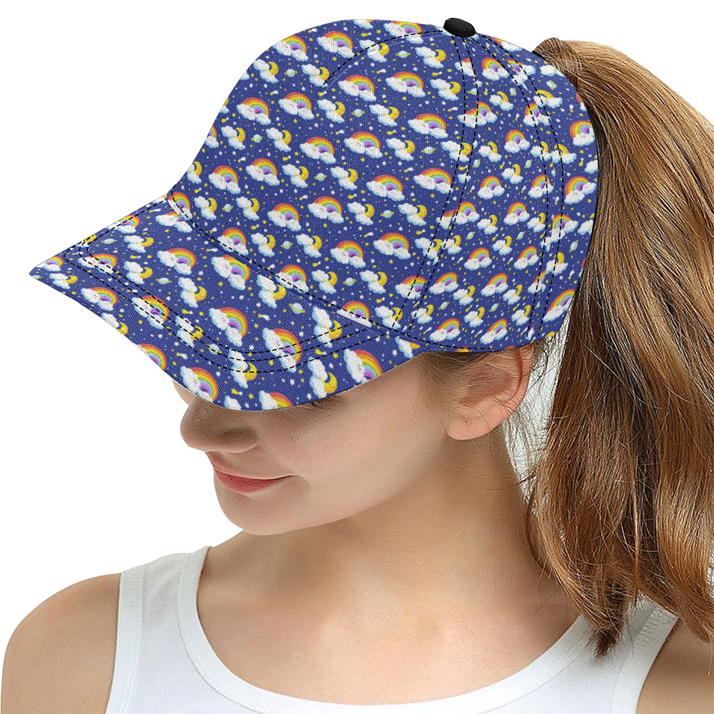 Rainbow Space Design Print Snapback Cap