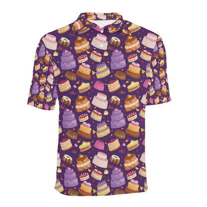 Cake Pattern Print Design 05 Men Polo Shirt