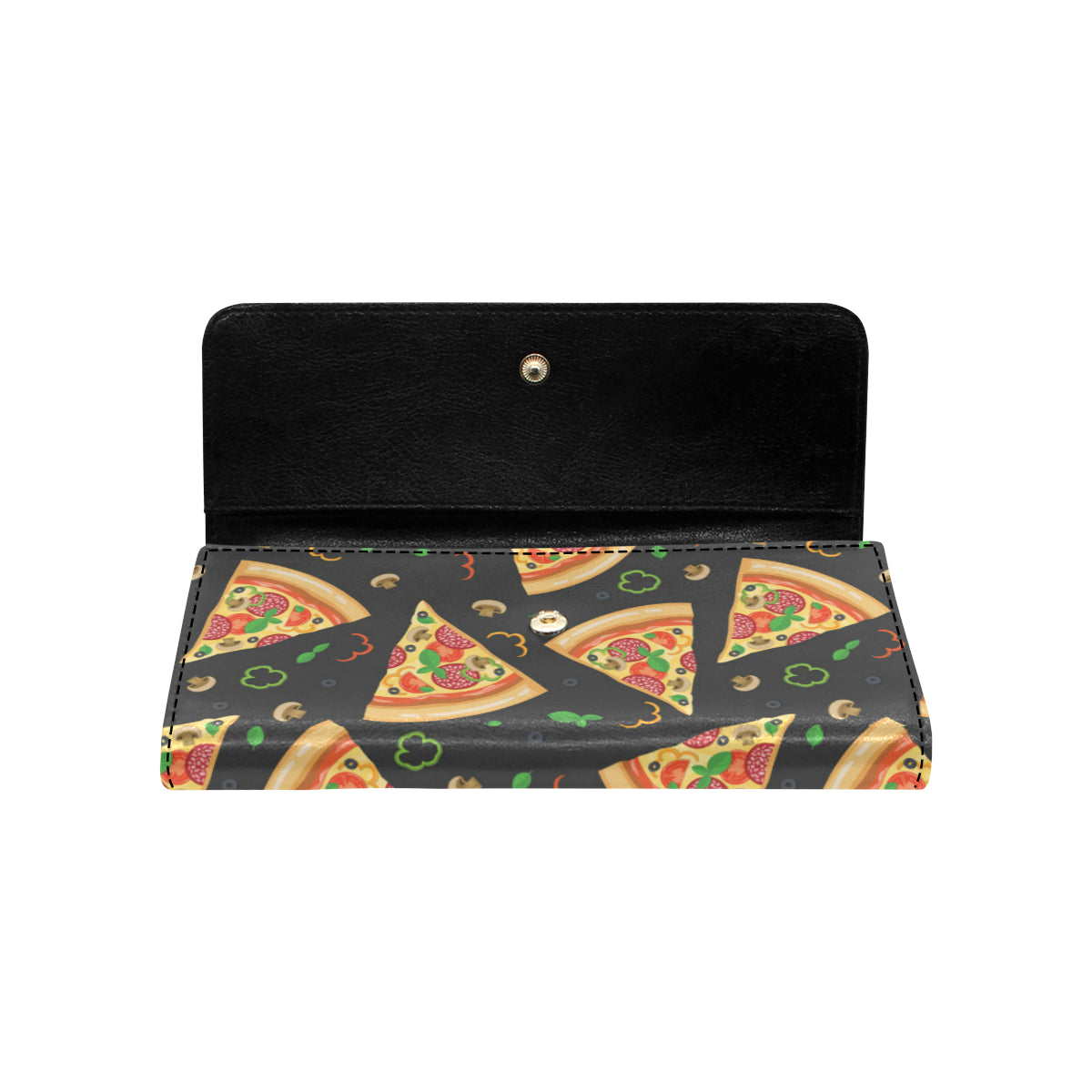 Pizza Pattern Print Design A02 Women's Trifold Wallet