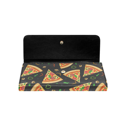 Pizza Pattern Print Design A02 Women's Trifold Wallet